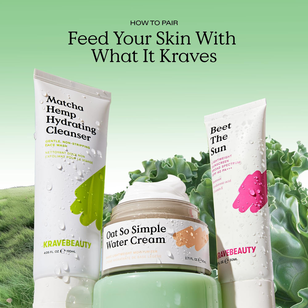 Recyclable packaging supporting KraveBeauty sustainability goals.
