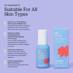 KraveBeauty Oil La La Serum bottle close-up on recyclable packaging