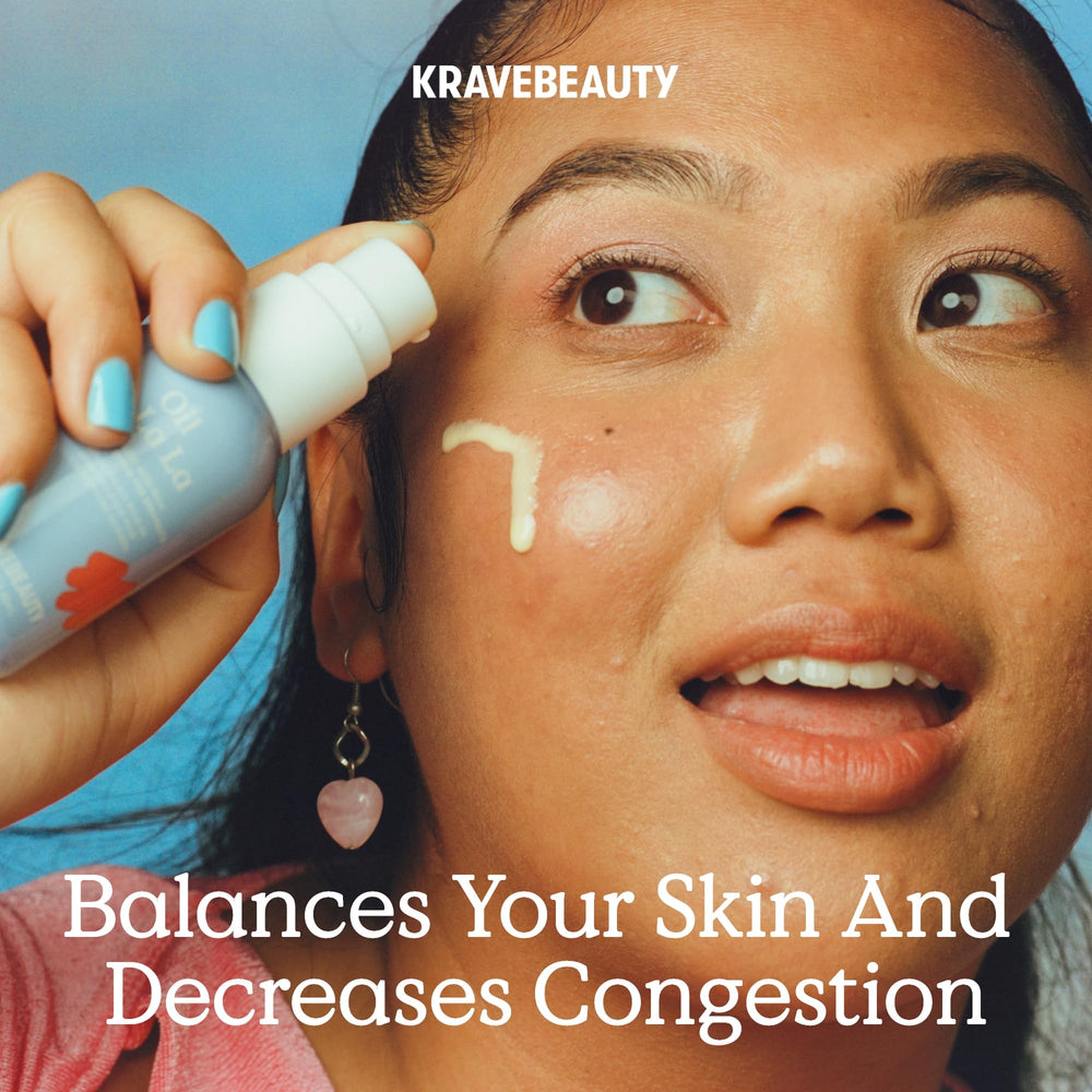 KraveBeauty Oil La La Serum with Rosehip oil ingredient close-up