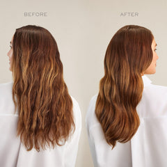 Kristin Ess conditioner on hair showing a smooth finish after use.