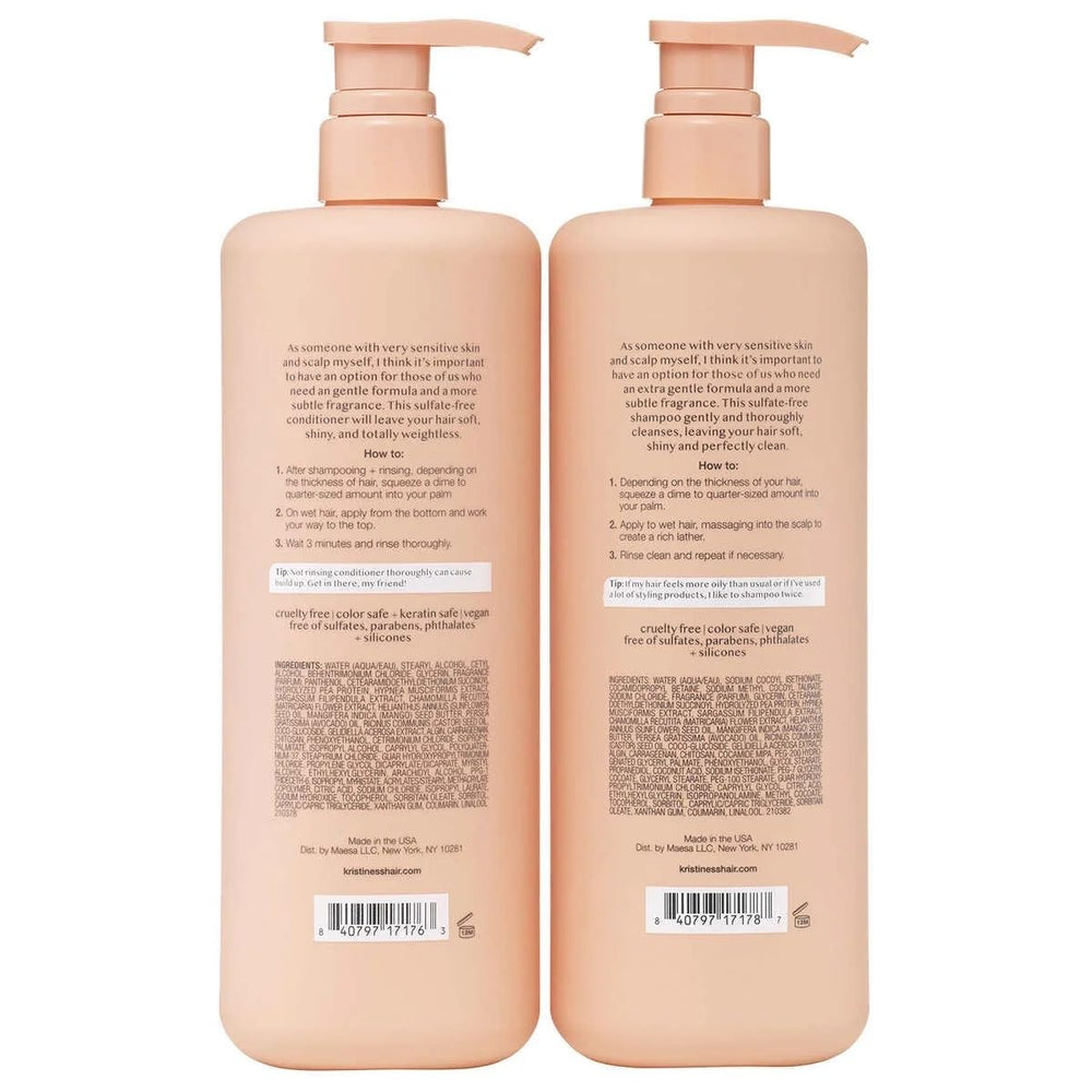 Kristin Ess Extra Gentle Conditioner two-pack bottle front view for smooth detangling.