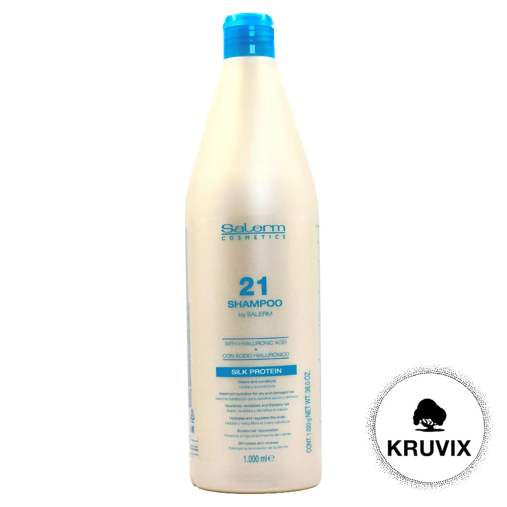 Kruvix Salerm 21 kit packaging with large shampoo and conditioner bottles