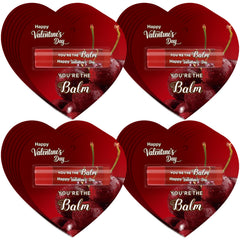 Kuabiz Valentines lip balm 30 pcs cherry flavor for gifting and party favors.
