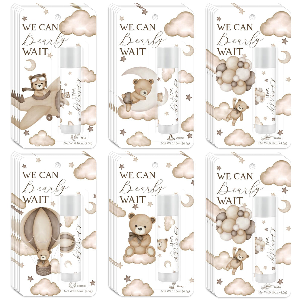 Kuabiz We Can Bearly Wait lip balm 30 pack ideal for party favors.