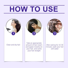 KUHSE Liss Alisado application close-up showing smooth brush-through on hair.
