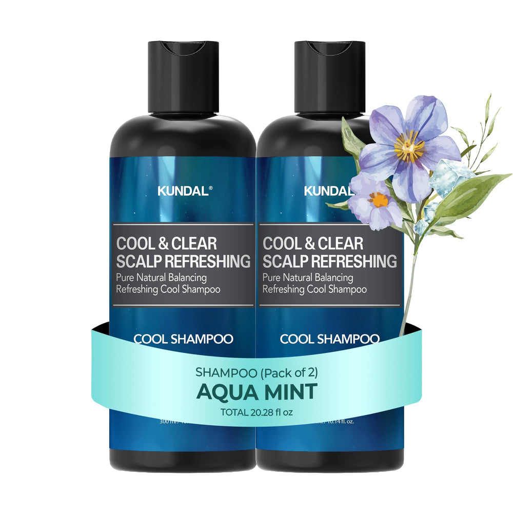 KUNDAL Aqua Mint Shampoo bottle front showing refreshing cleansing experience
