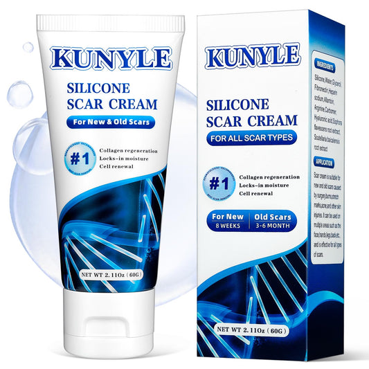 Kunyle Scar Cream bottle front for silicone scar care and skin smoothing