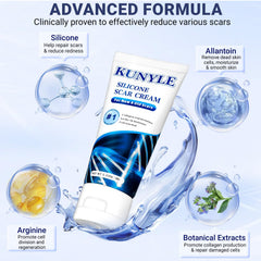 Massage technique on scar with Kunyle Scar Cream to hydrate skin