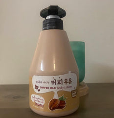 Kwailnara WELCOS Coffee Milk Body Lotion bottle pair paraben-free gentle care