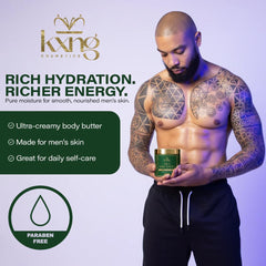 KXNG Cosmetics fast-absorbing texture demonstrates non-greasy moisture after shower.