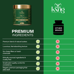 KXNG Cosmetics hands and feet care application illustrates easy, non-greasy use.