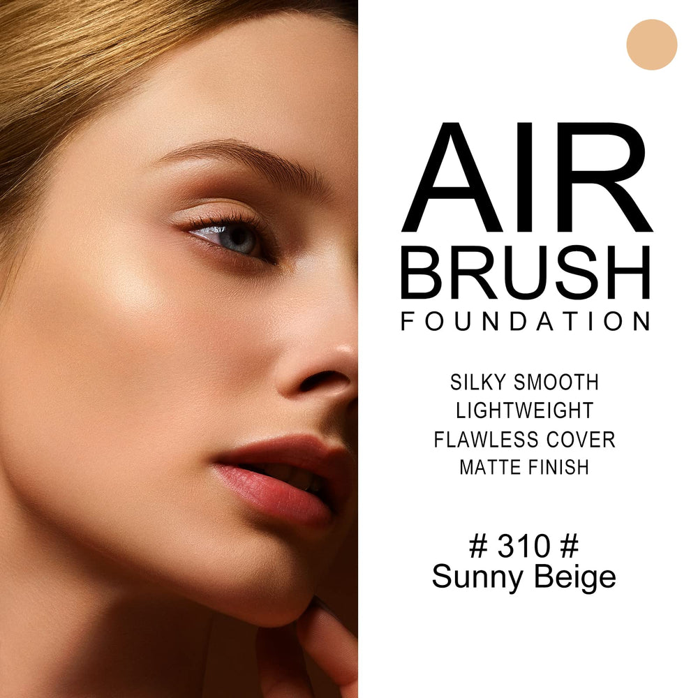 KYDA AirBrush Foundation packaging showcases clean, travel-friendly bottle.