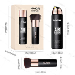 KYDA brush-friendly spray foundation is easy to blend with sponge or puff.