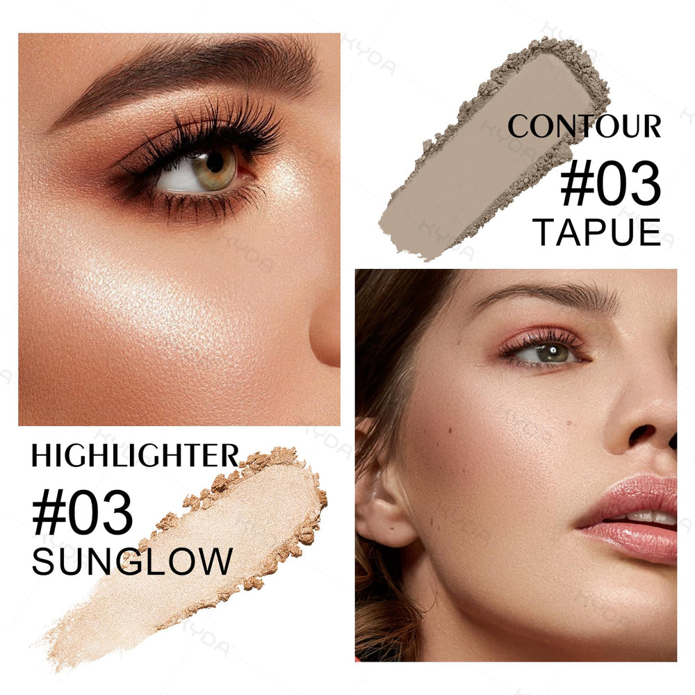 KYDA champagne glow application demonstrating smooth, buildable highlight for refined finish