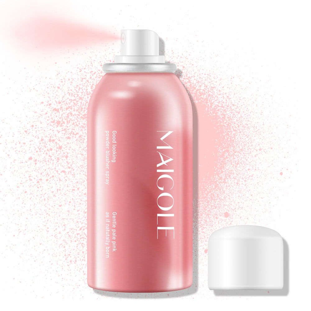KYDA Liquid Blush Spray Natural Pink bottle delivering a soft, dewy flush