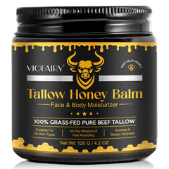 KZUO Beef Tallow Balm jar shows rich, spreadable hydration.