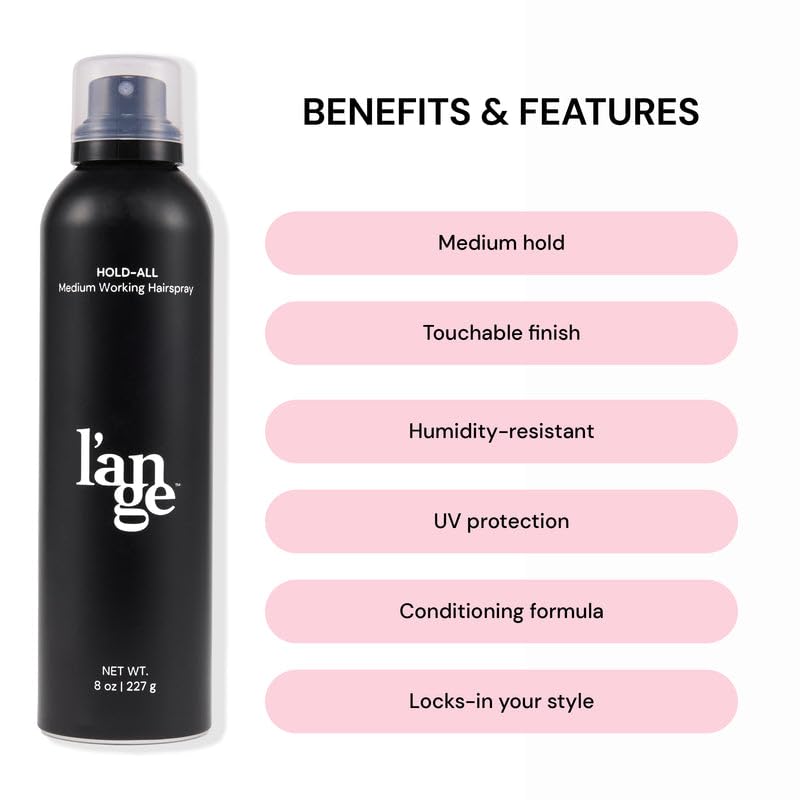 L'ANGE HAIR Hold-All spray nozzle ensures even distribution for precise styling.