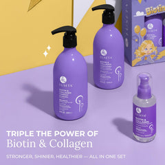 Luseta Biotin Trio hair serum bottle for added shine and manageability.