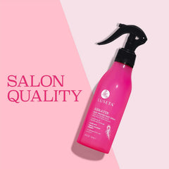 L Luseta keratin treatment for dry, damaged hair prep before styling.