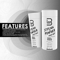 Hair gaining volume and texture without residue with L3 powder