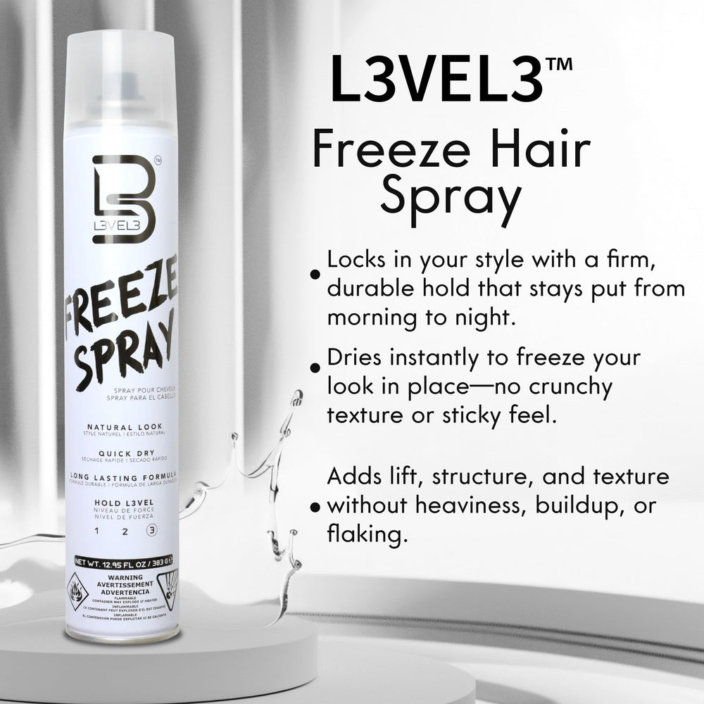 L3 Level 3 Hair Spray provides UV protection for hair