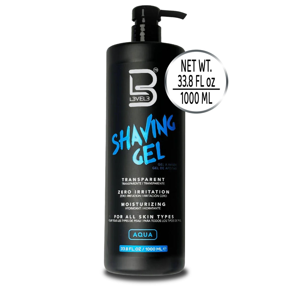 L3 Level 3 Shaving Gel aqua scent offers refreshing fragrance during grooming.