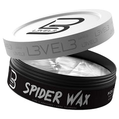 L3 Level 3 Spider Wax enhances volume and texture for fuller, enduring style.