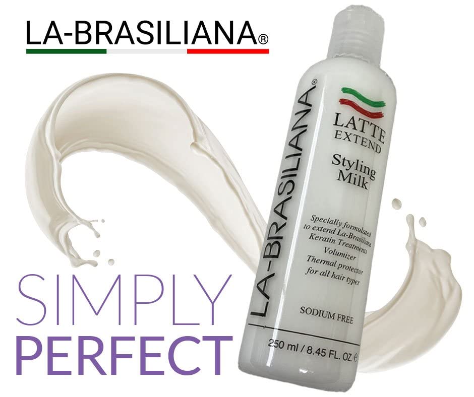 La-Brasiliana Latte Styling Milk providing heat protection during styling