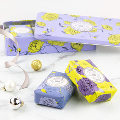 La Chatelaine gift tin ready for gifting packaging.