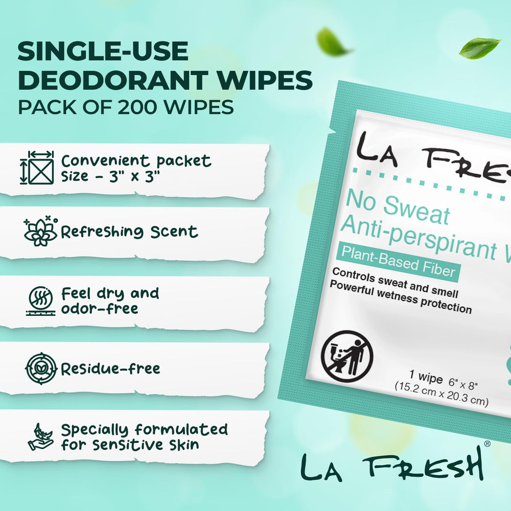 La Fresh deodorant towelettes, individually wrapped for easy carry.