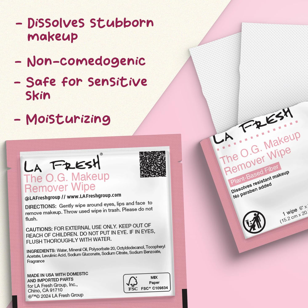 La Fresh makeup removal wipes cleanse face and eyes with gentle formula