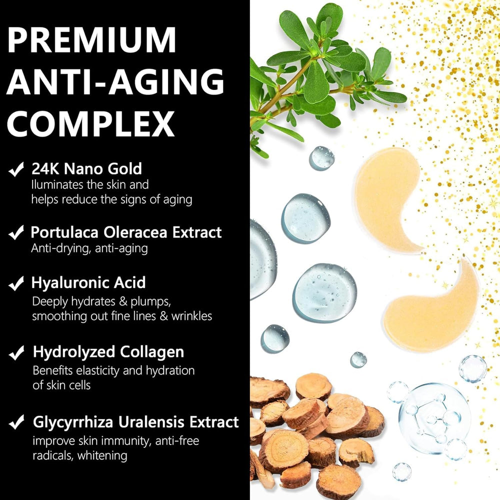 LA MIURA 24K gold under-eye patches closeup hydrogel texture for soothing hydration.