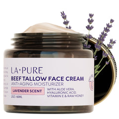 LA PURE beef tallow face cream bottle for daily hydration.