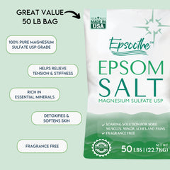 LA SALT CO Epsom salt dissolving in warm bath water for soothing baths