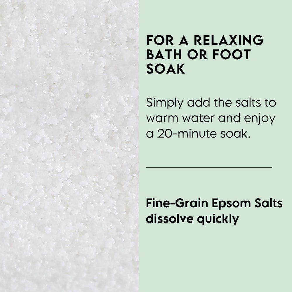 LA SALT CO Epsom salt in a setup for foot soak