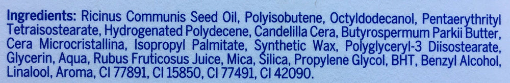 Close-up of Labello Blackberry Shine with fruity berry aroma.