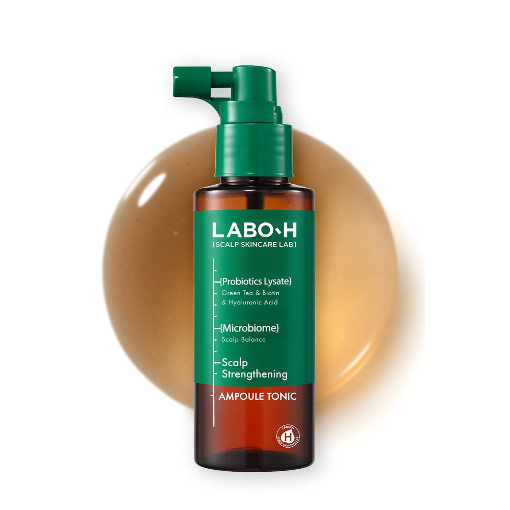 LABO-H Scalp Strengthening Spray bottle supports healthier roots daily.