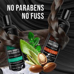 LACRIN conditioner closeup reveals silky hair after use.