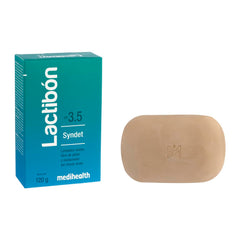 Lactibon Syndet Soap bar close-up showing creamy lather for daily use