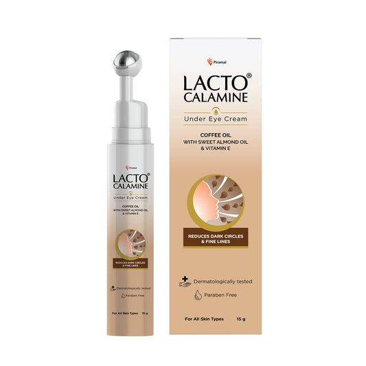 Lacto Calamine under-eye cream bottle with coffee oil for refreshing hydration