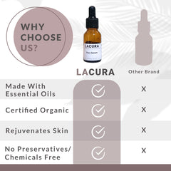 LaCura oil blends lavender and geranium for calming, balanced skin.
