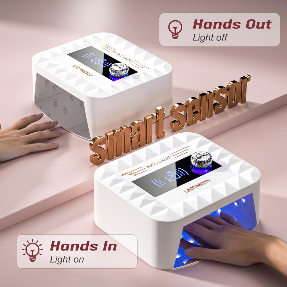 18 side lights on LadyMisty lamp ensuring full finger coverage