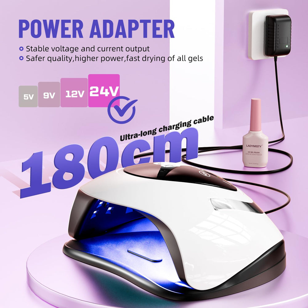 LadyMisty UV nail lamp portable handle for easy at home use