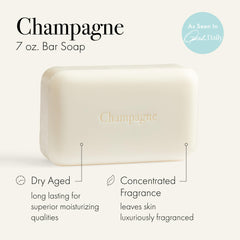 LAFCO New York Champagne bar soap cream-lather close-up promotes gentle cleansing and hydration.
