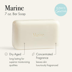 Close-up of Marine soap ingredients and creamy lather for moisturized skin.