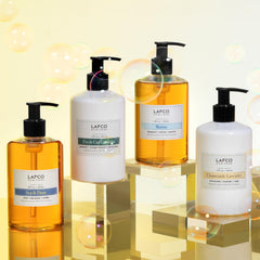 LAFCO New York Sea and Dune liquid soap packaging display featuring premium Italian-made design