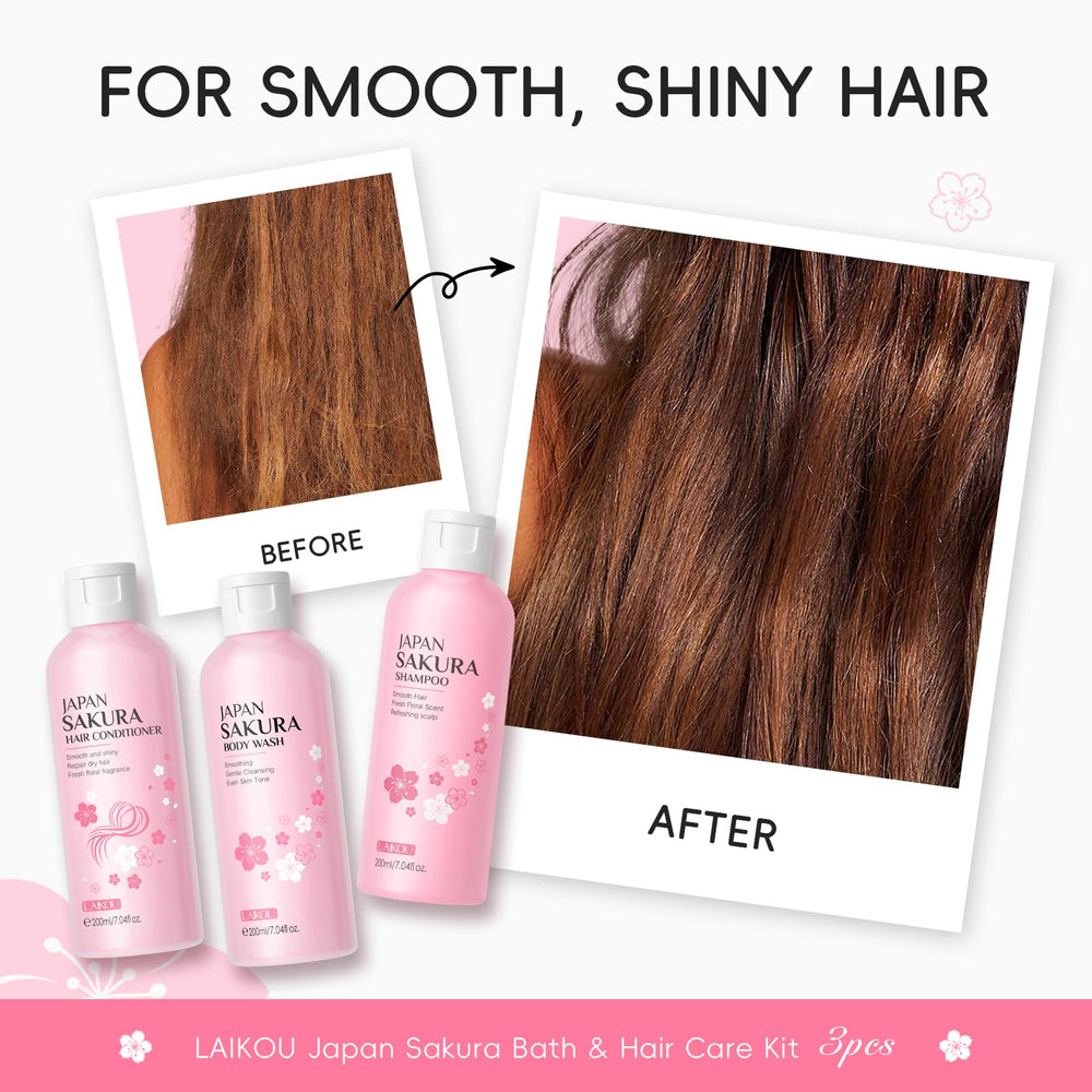 LAIKOU Sakura set shown as daily routine for all hair types