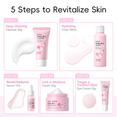 LAIKOU Sakura toner to balance pH and prep skin.