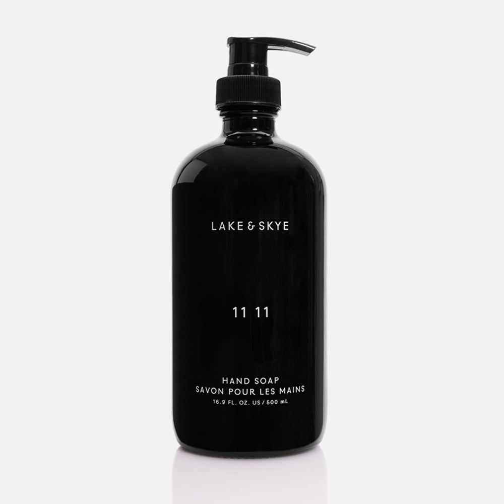 Lake & Skye 11 11 hand soap bottle for daily cleansing with a fresh scent.