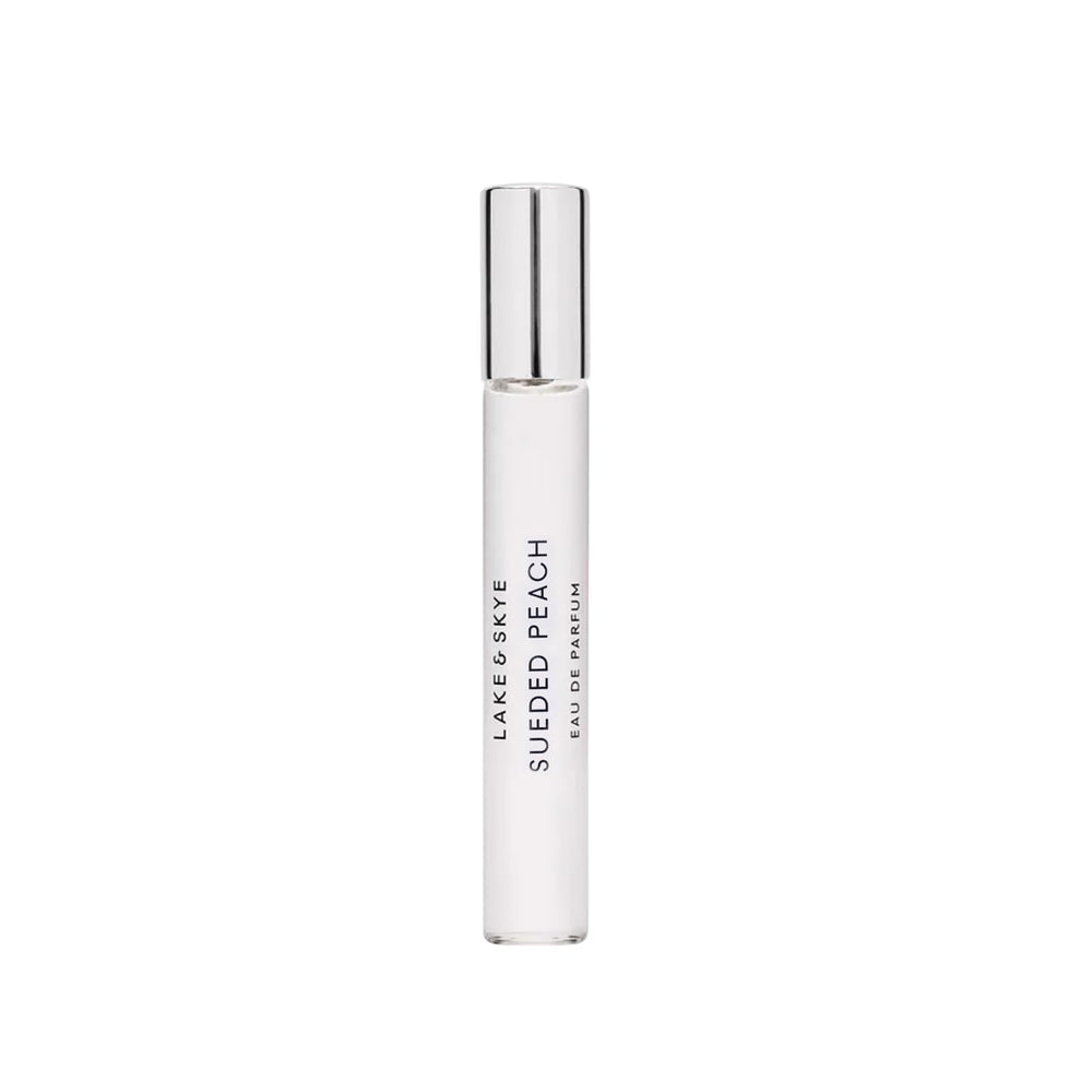 Lake & Skye Sued ed Peach purse spray bottle for travel-friendly fragrance on the go